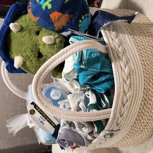 Baby Boy Diaper Caddy Gift Basket Stuffed With High Quality Necessities, NEW +🎁